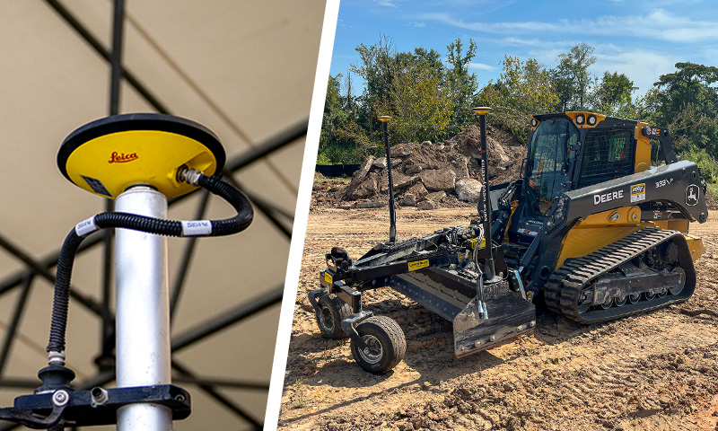 Leica grade attachments support dual GNSS 3D system